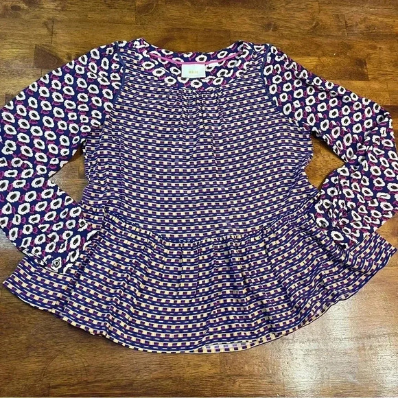 Maeve by Anthropologie Peplum Top blouse Cheyenne purple size small - Picture 1 of 9